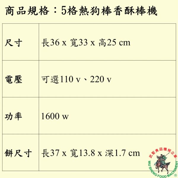 5格熱狗棒香酥棒機：圖片 2